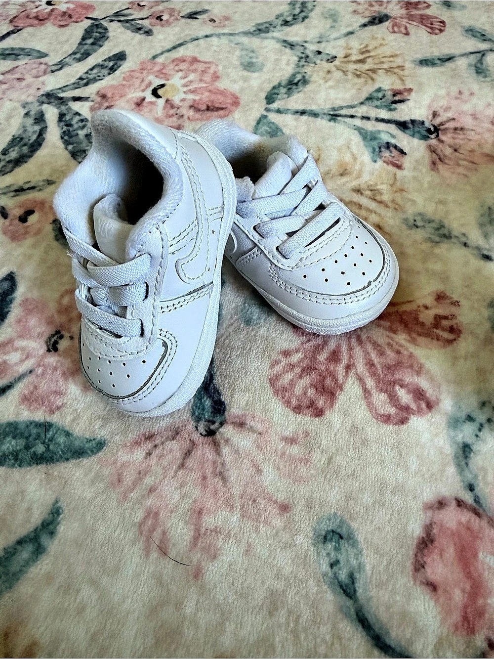 White Nike Force 1 Crib Baby Shoe 1C